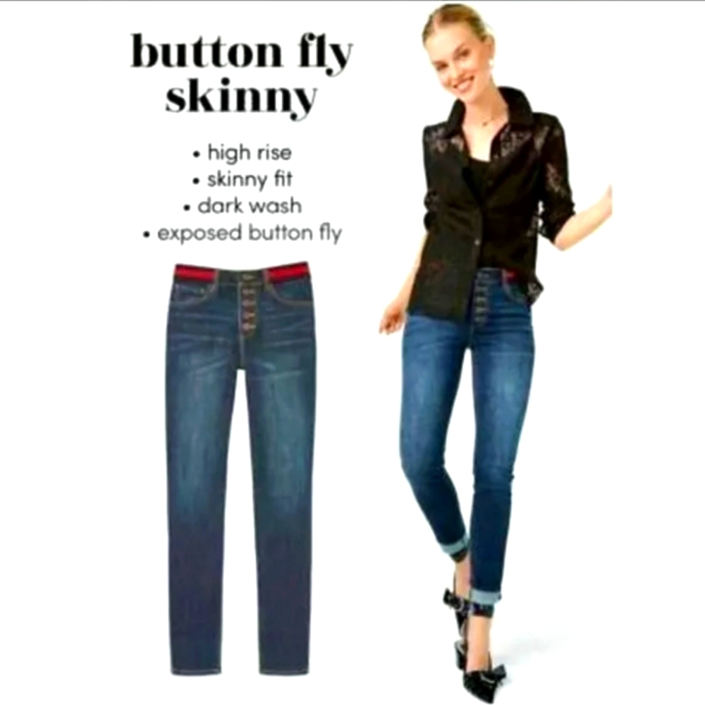 CAbi Button Fly Skinny Jeans size 10 Style 3751